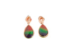 14K AMMOLITE ROSE GOLD EARRINGS