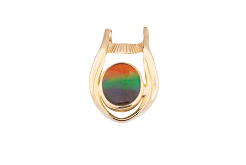 14K AMMOLITE OVAL PENDANT SLIDER