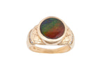 14K AMMOLITE MAN'S RING