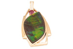 14K FANCY AMMOLITE SLIDER