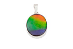 14K WHITE GOLD AMMOLITE SIMPLE PENDANT