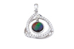 18K WHITE GOLD AMMOLITE DIAMOND PENDANT