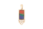 14K AMMOLITE BAR  PENDANT