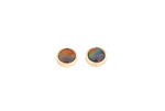 14K AMMOLITE ROUND STUD EARRINGS