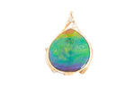 LARGE AMMOLITE PEAR SHAPE PENDANT