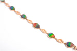 14K AMMOLITE PEAR SHAPE ROSE GOLD BRACELET